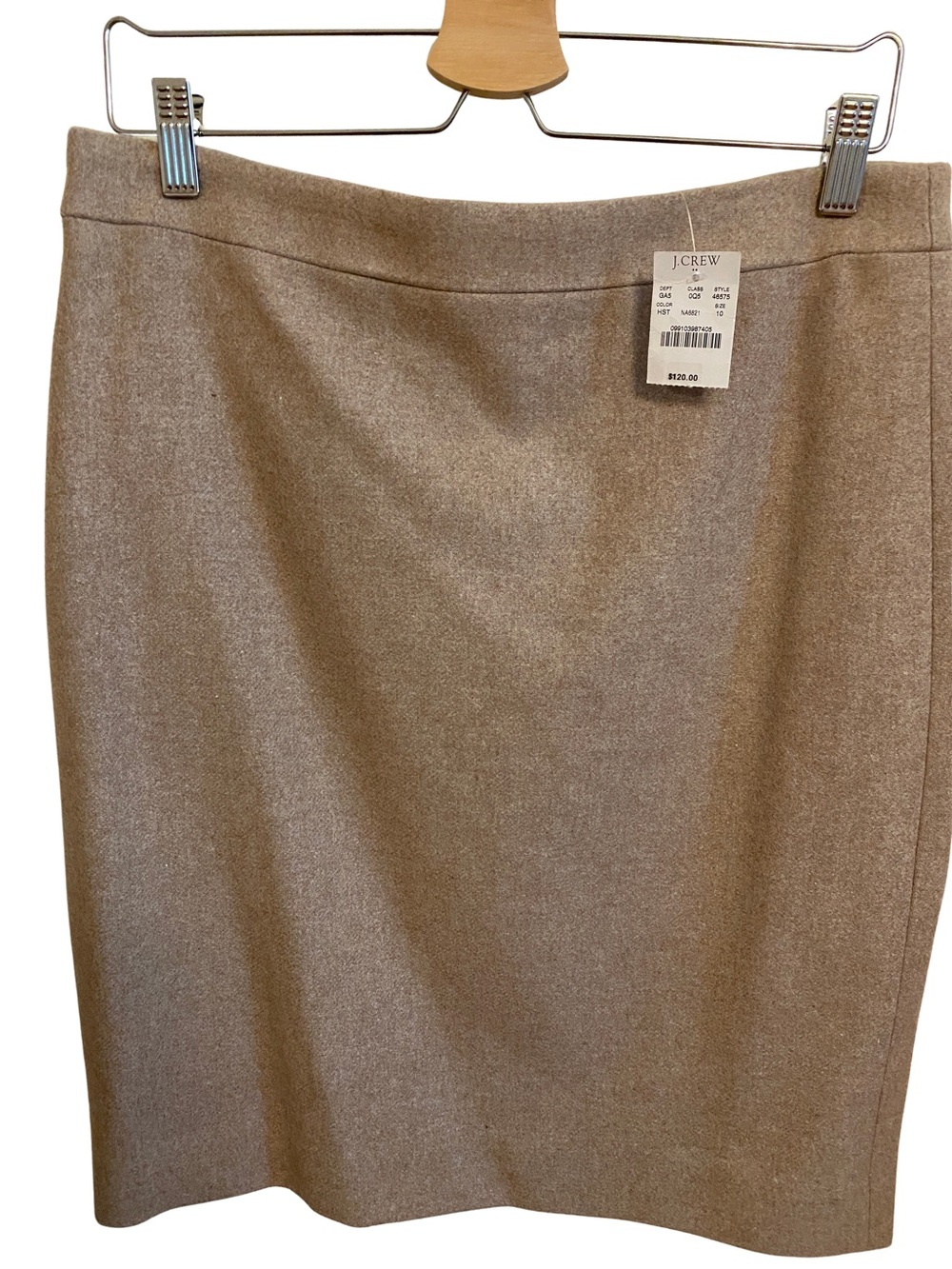 J. Crew Women's Wool Pencil Skirt in Light Tan
